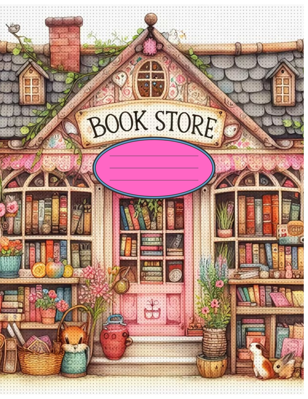 Composition Notebook Cover | Book Store Composition Notebook – Cute School Supplies (Notebook Included) | Cute School Supplies