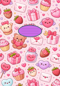 Composition Notebook Cover | Valentine Pink Hearts & Bears Composition Notebook – Cute School Supplies (Notebook Included) | Cute School Supplies