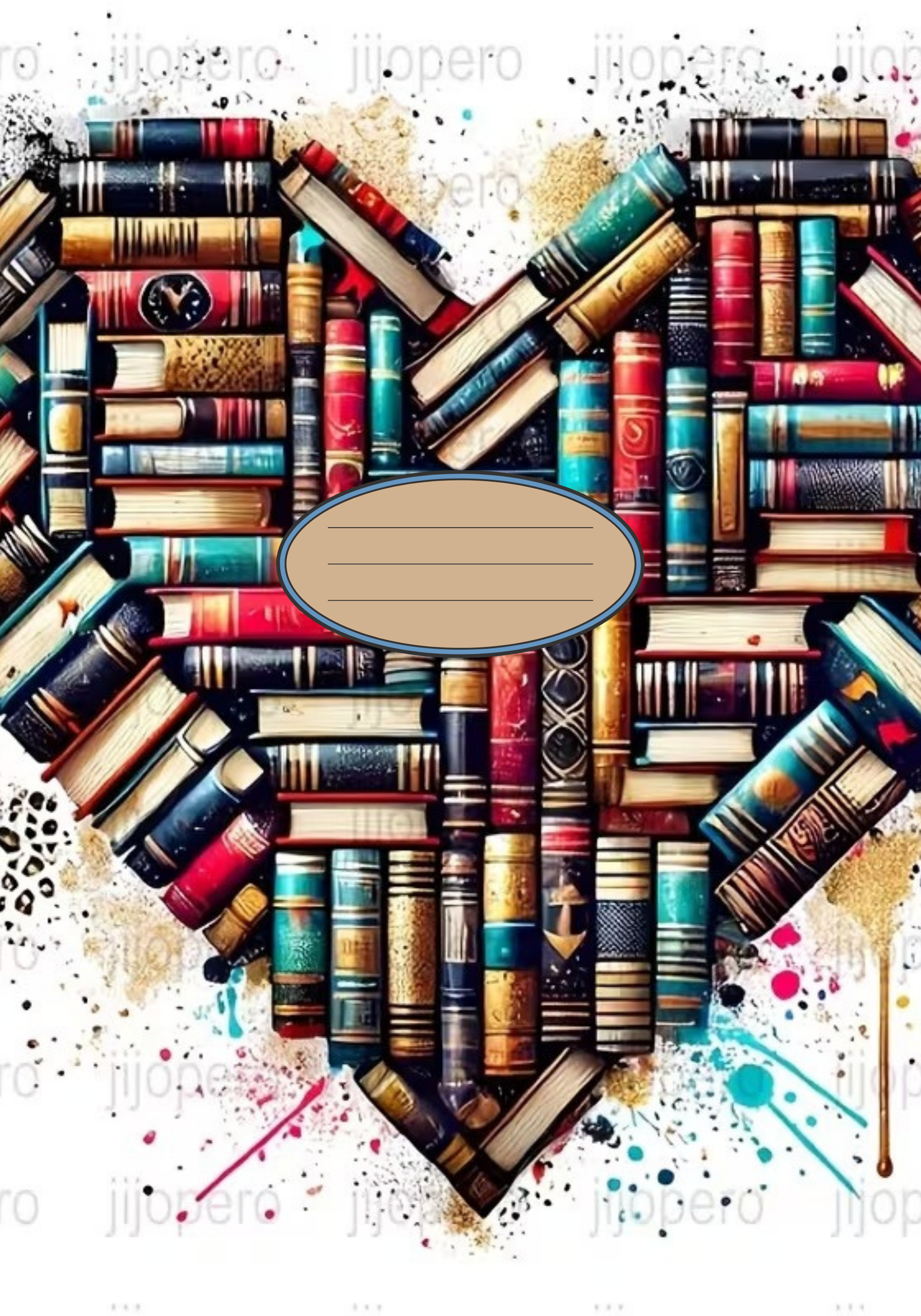 Heart Made From Book Stickers for Notebook