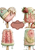 Fruity Popsicles  Stickers for Notebook