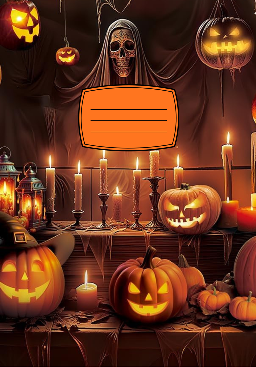 Halloween Pumpkins and Candles Stickers for Notebook