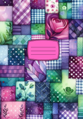 Composition Notebook Cover | Patchwork Quilt Purple Rose Composition Notebook – Cute School Supplies (Notebook Included) | Cute School Supplies