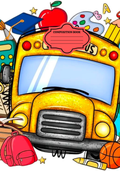 Composition Notebook Cover | School Bus Composition Notebook – Cute School Supplies (Notebook Included) | Cute School Supplies