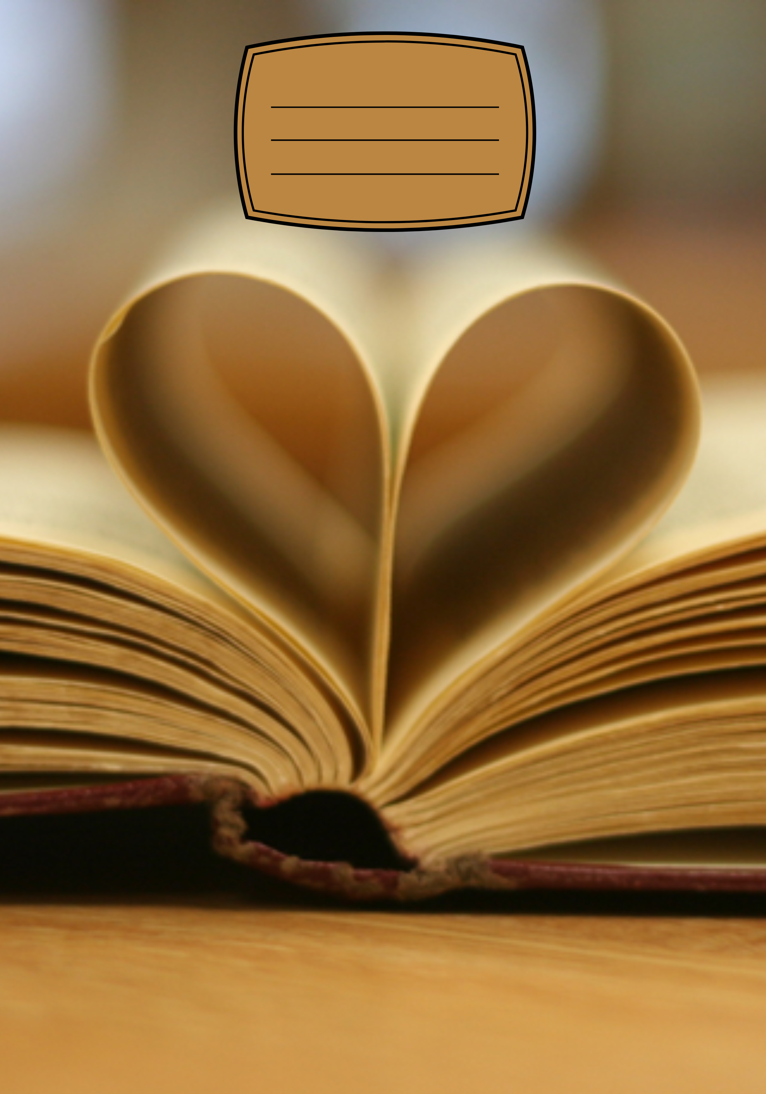 Heart book page Notebook Sticker Covers