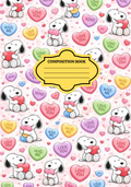 Snoopy & Hearts  Composition Notebook & Stickers