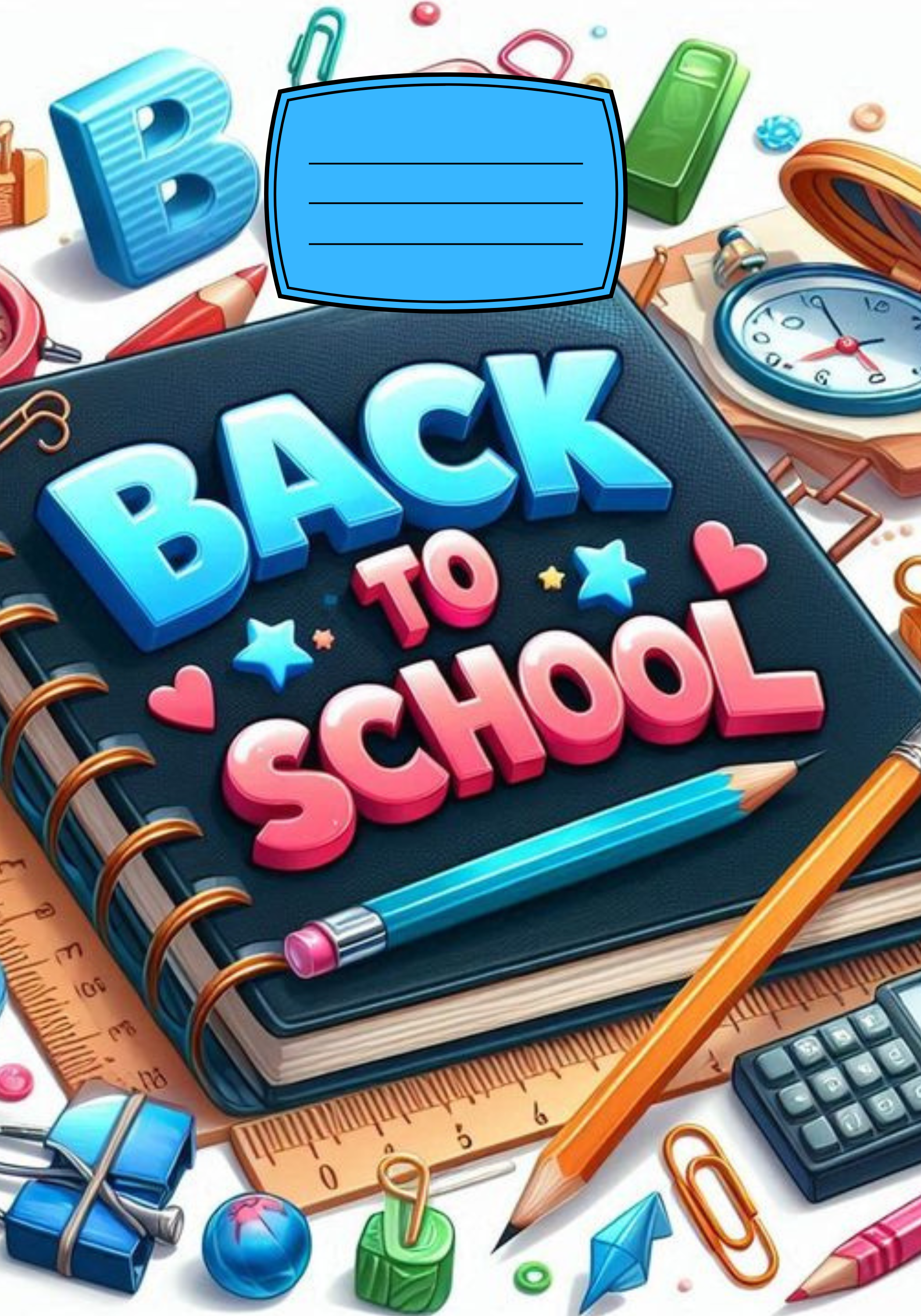 Composition Notebook Cover | Back To School Black Notebook Composition Notebook – Cute School Supplies (Notebook Included) | Cute School Supplies