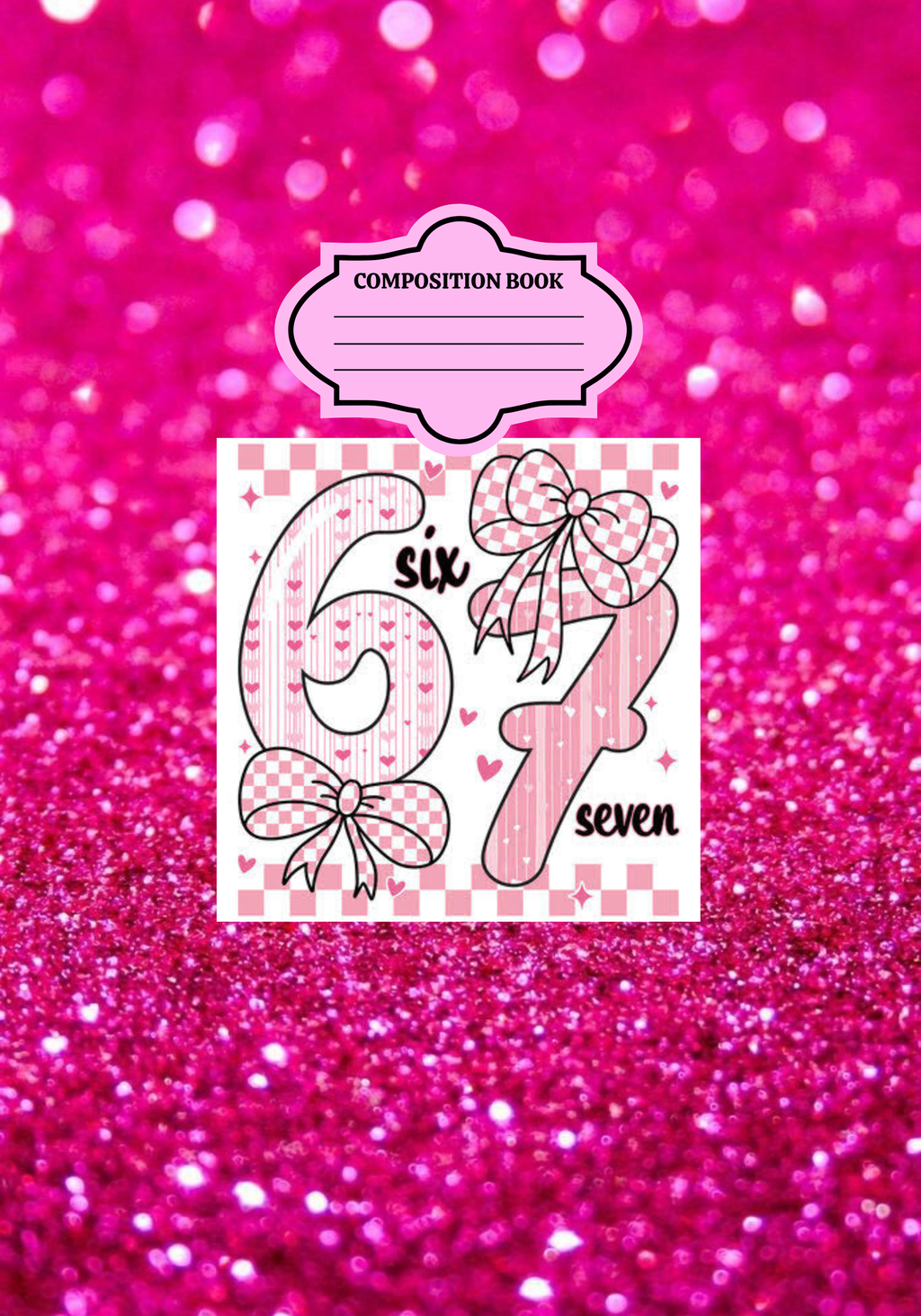 6 7 Pink Stickers for Notebook