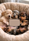 Composition Notebook Cover | Sleepy Puppies Composition Notebook – Cute School Supplies (Notebook Included) | Cute School Supplies