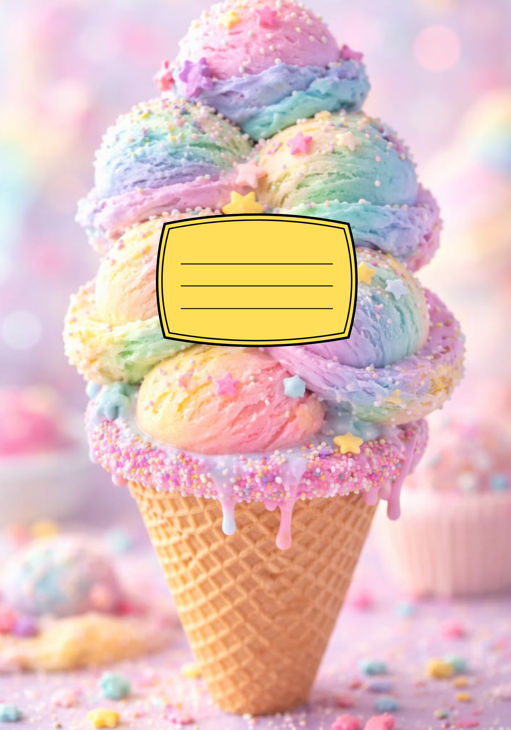 Ice Cream Cone Notebook Sticker Covers