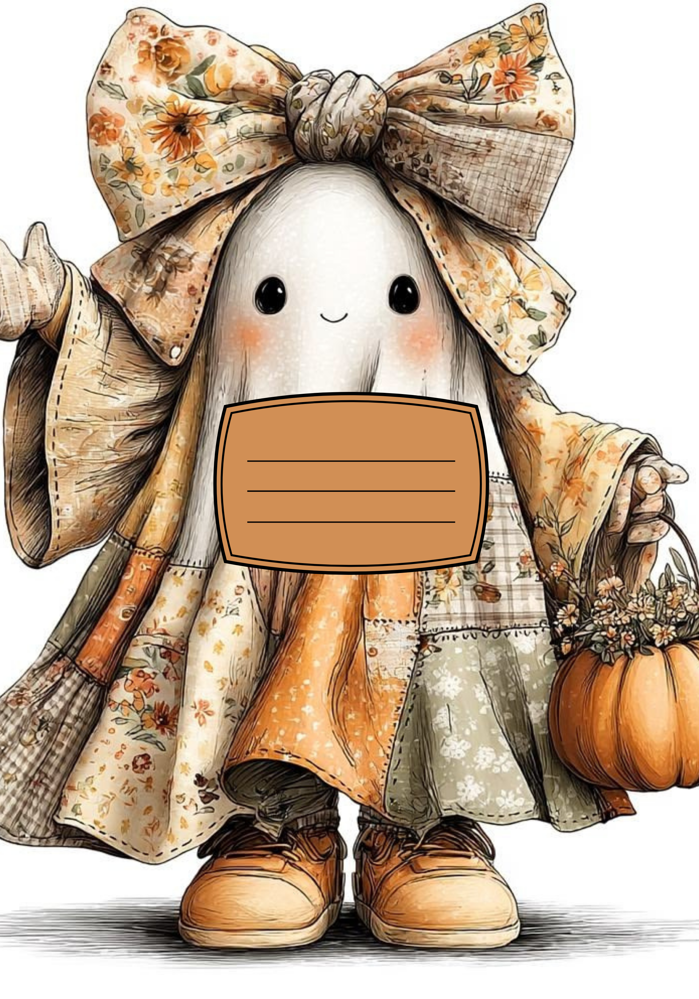 Patchwork Ghost Notebook Sticker Covers