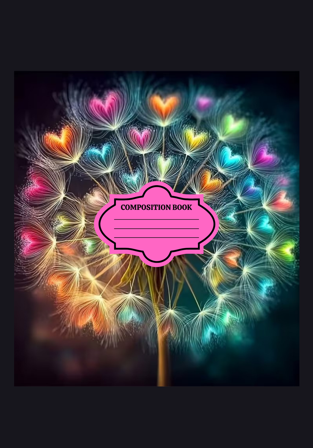Dandelion Heart     Composition Notebook & Stickers