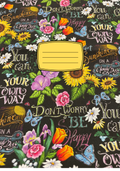 Many Flowers black cover Notebook Sticker Cover