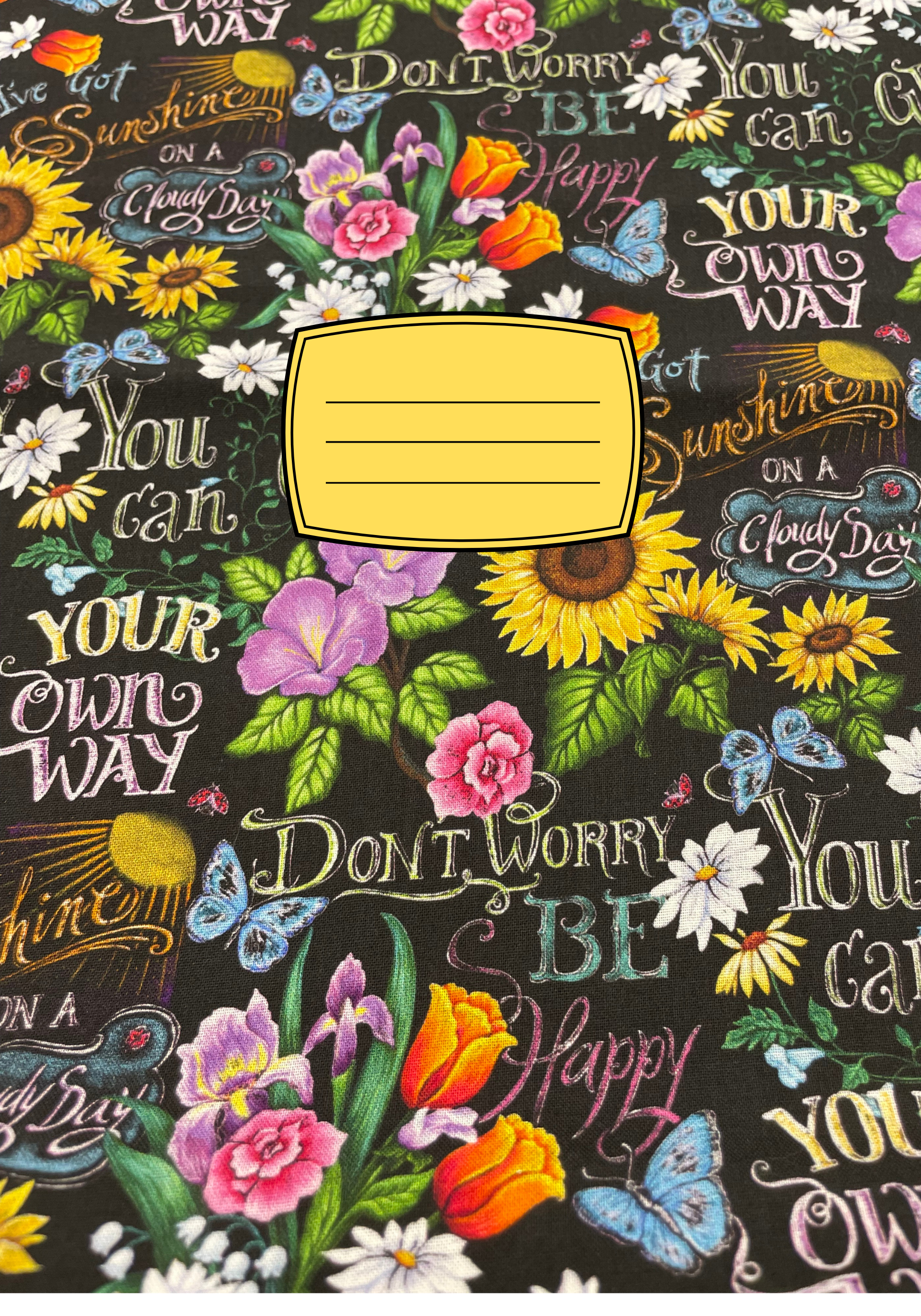 Many Flowers black cover Notebook Sticker Cover