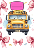 School bus  pink bows Notebook Sticker Covers