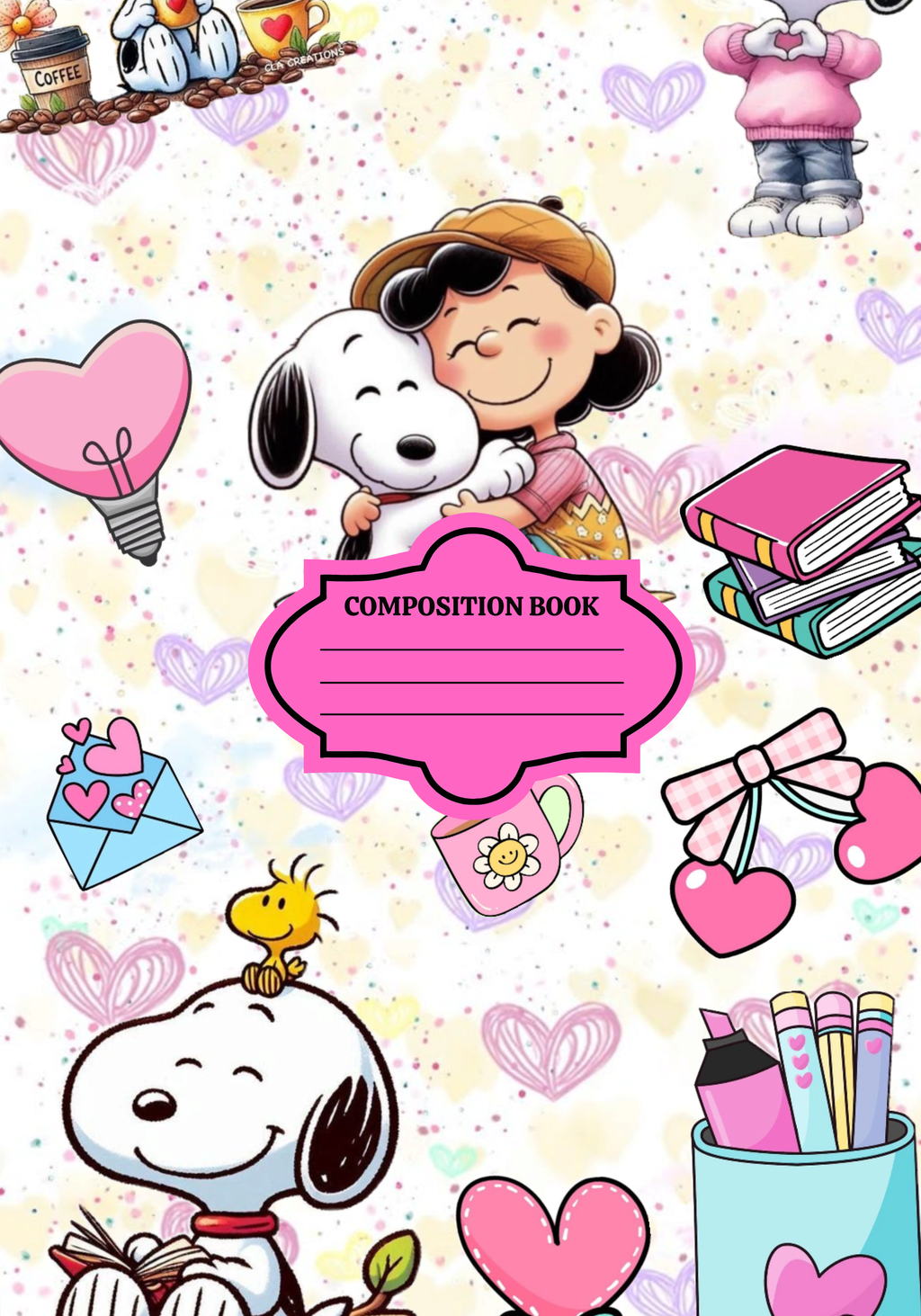 Snoopy & Lucy  Stickers for Notebook