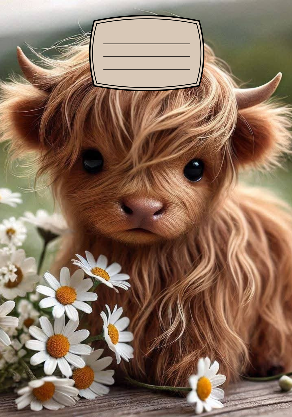 Highland Cow Notebook Sticker Covers