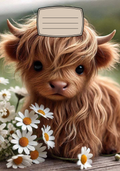 Highland Cow Notebook Sticker Covers
