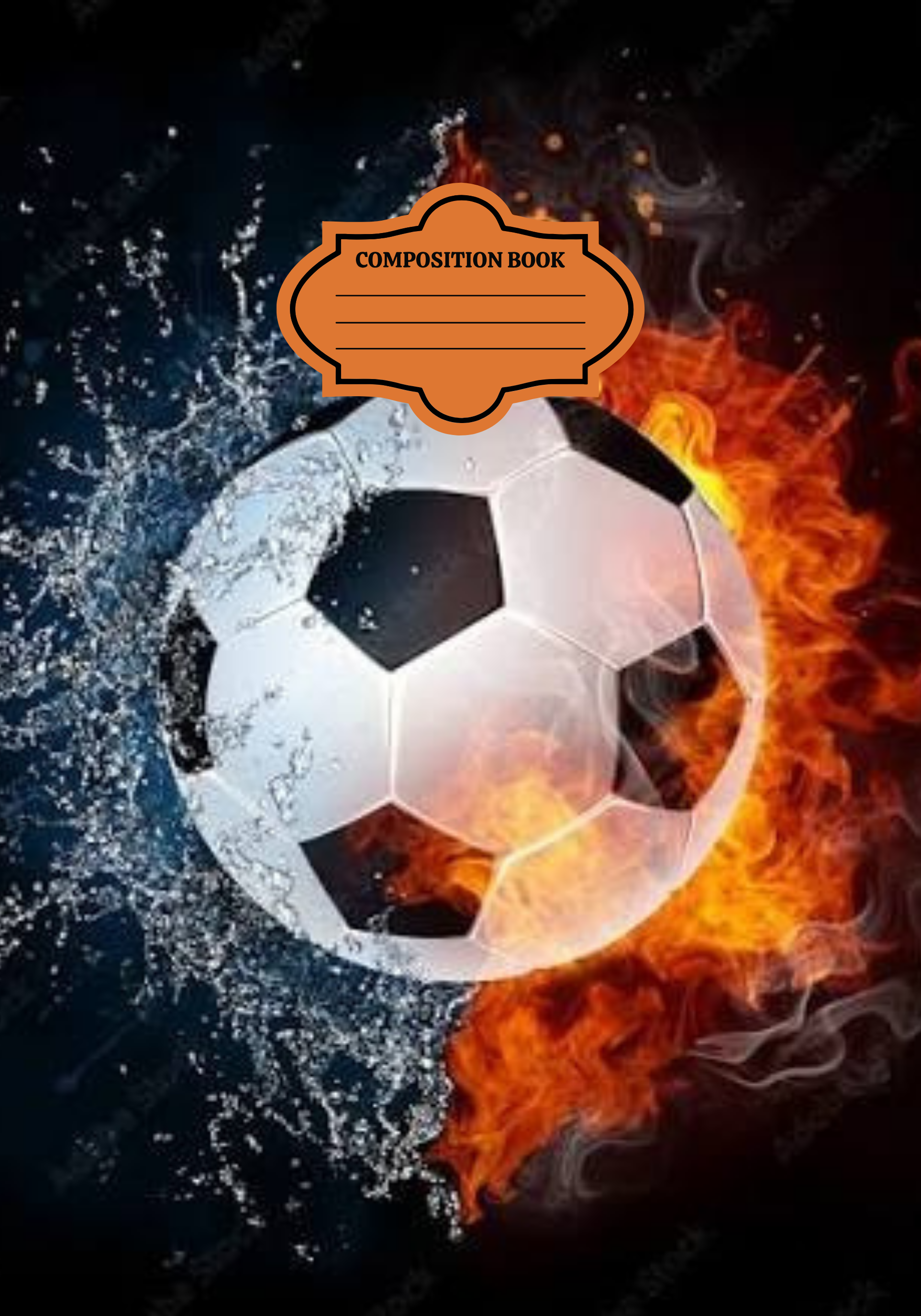 Soccer ball flame Notebook Sticker Cover