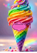 Rainbow Waffel Cone     Composition Notebook & Stickers