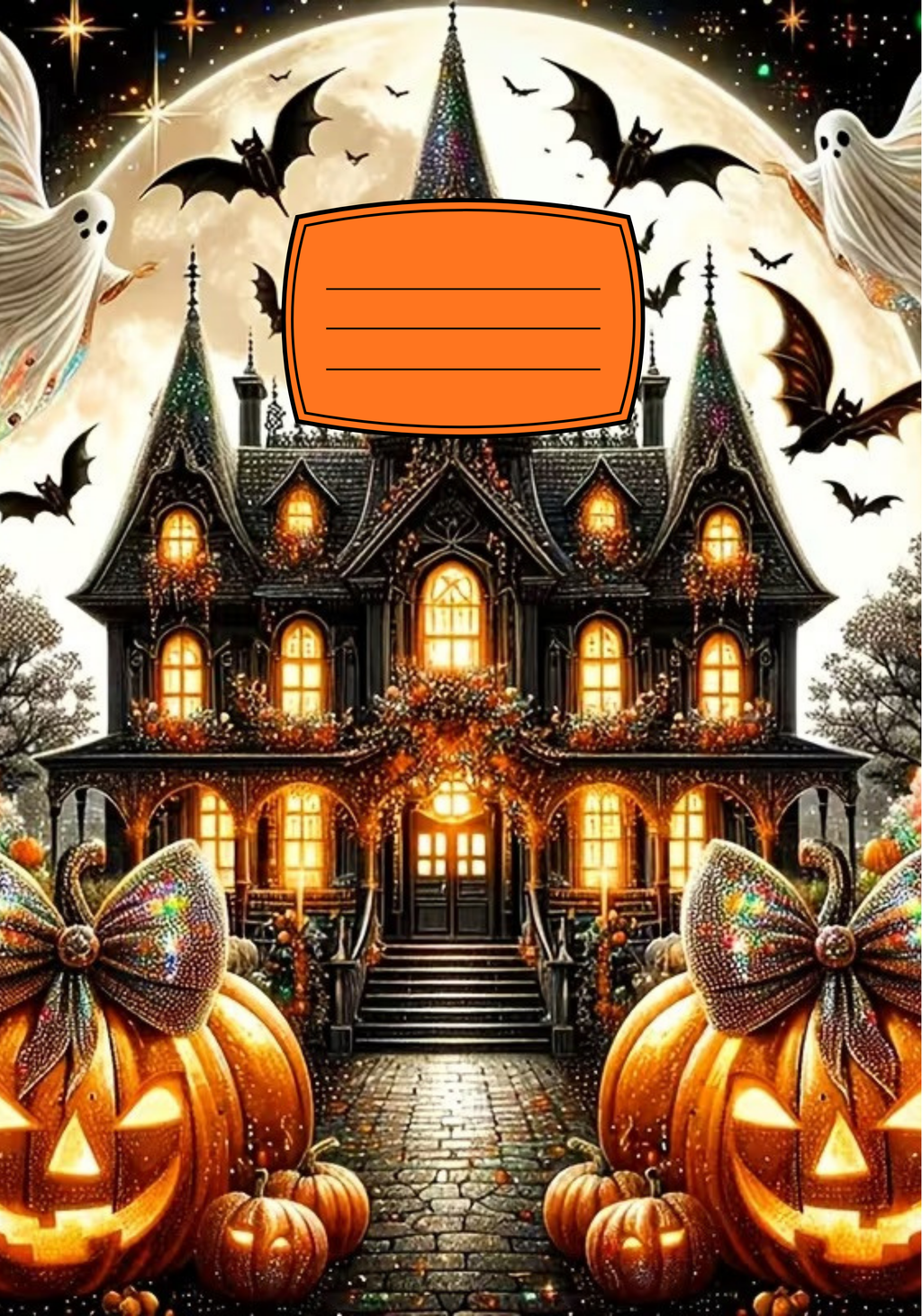 Composition Notebook Cover | Haunted House Composition Notebook – Cute School Supplies (Notebook Included) | Cute School Supplies