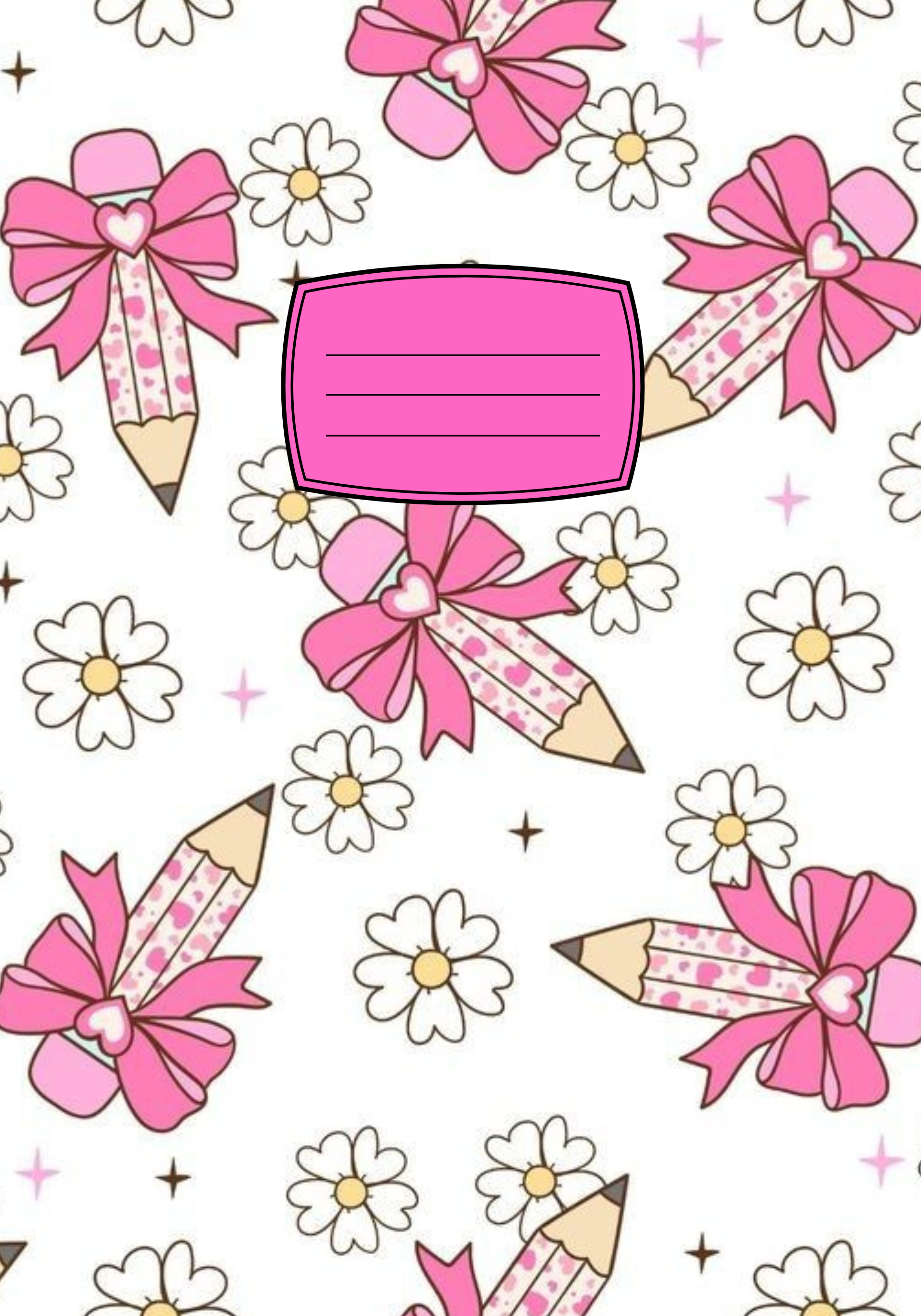Pink Pencils Notebook Sticker Cover