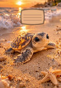 Baby Sea Turtle Notebook Sticker Covers