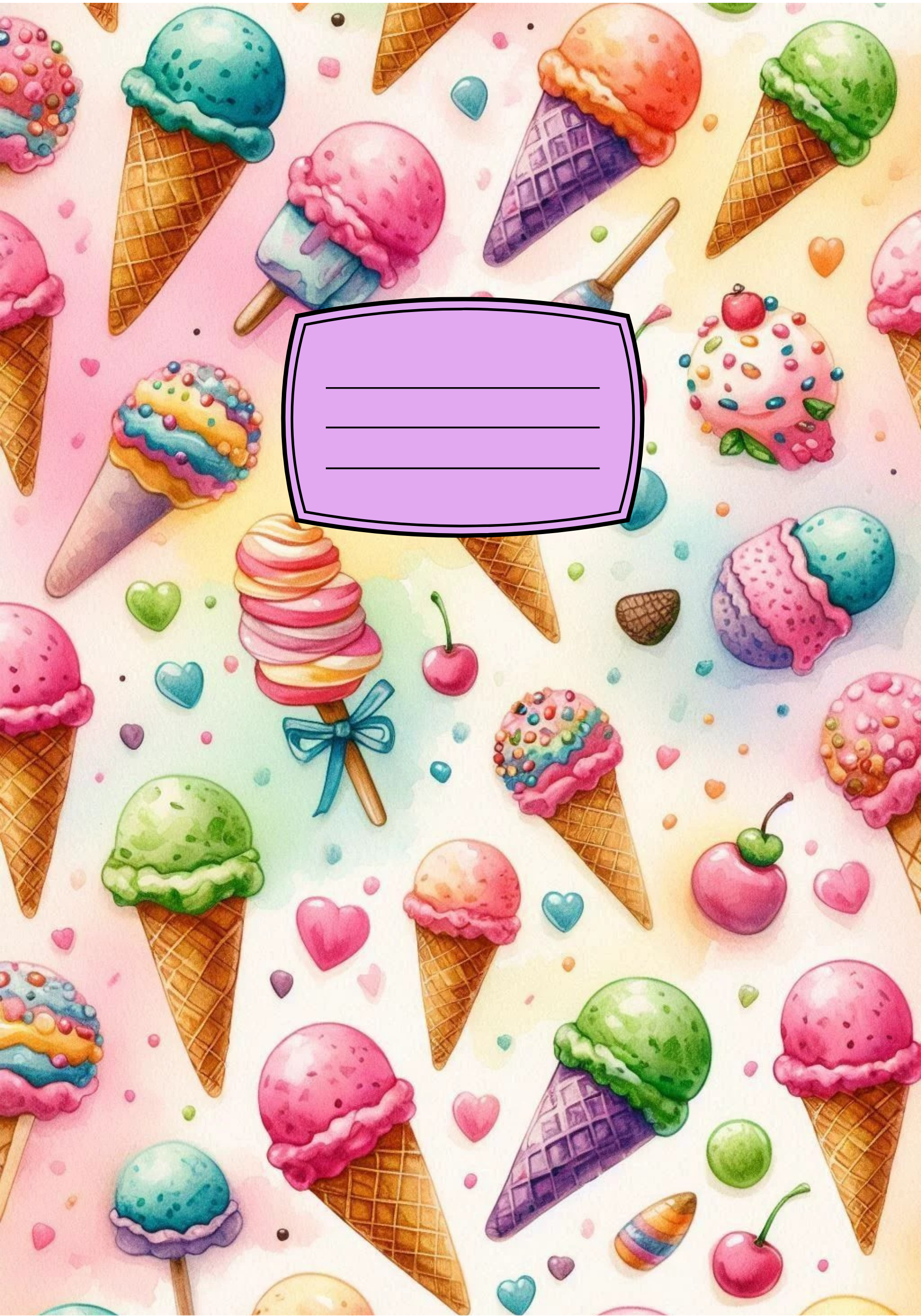 Multip Ice Cream Cone Notebook Sticker Cover
