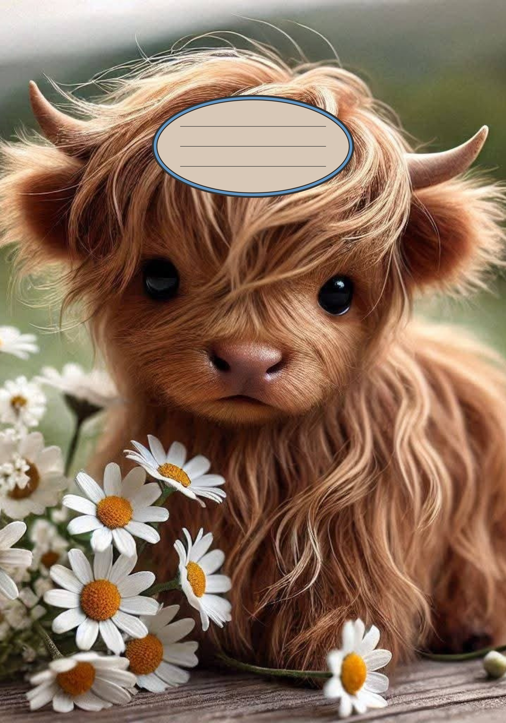 Composition Notebook Cover | Highland Cow Composition Notebook – Cute School Supplies (Notebook Included) | Cute School Supplies