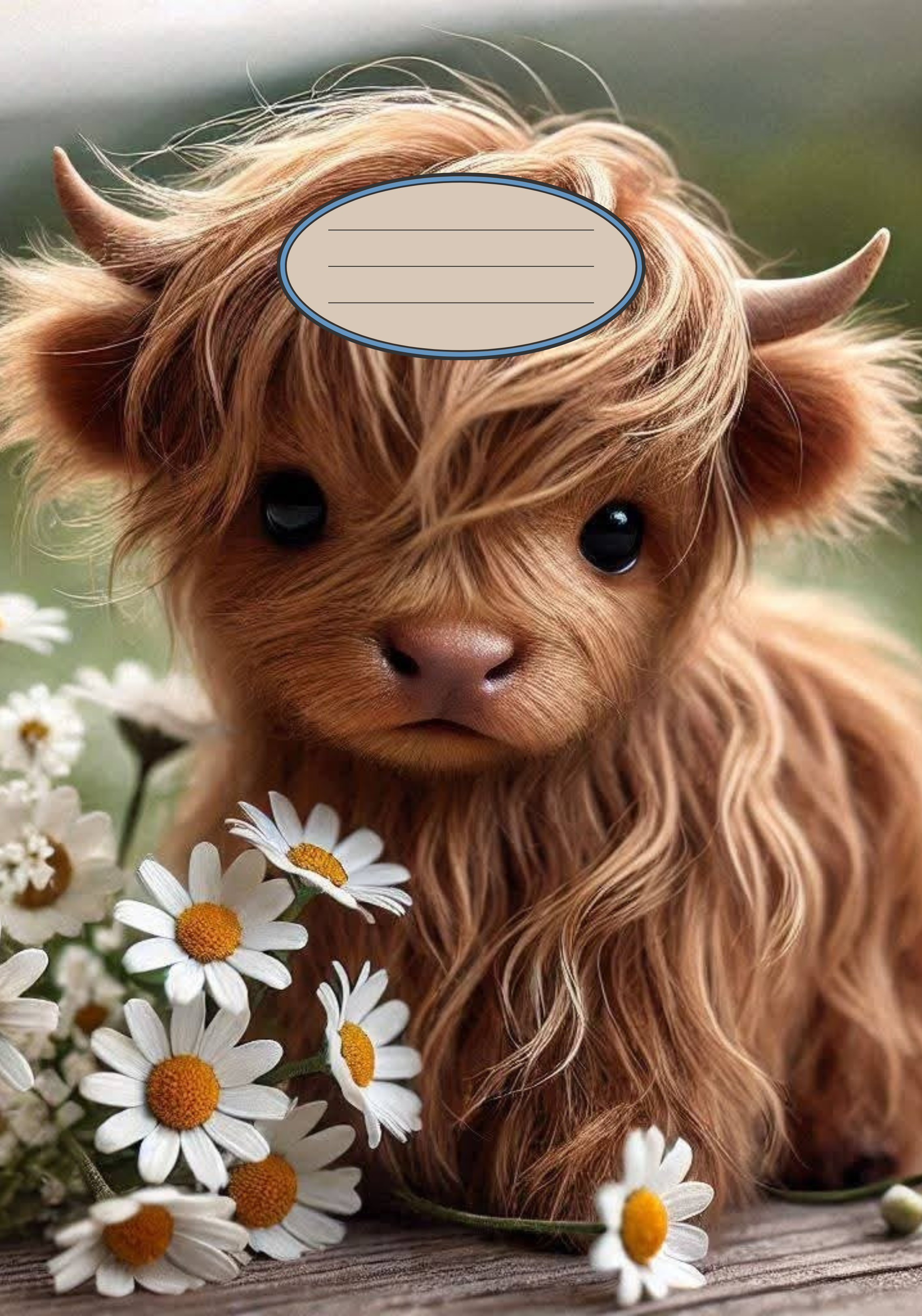 Composition Notebook Cover | Highland Cow Composition Notebook – Cute School Supplies (Notebook Included) | Cute School Supplies