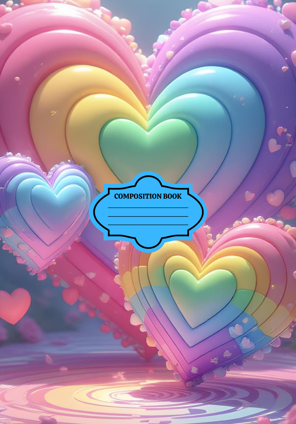 Rainbow Hearts  Stickers for Notebook