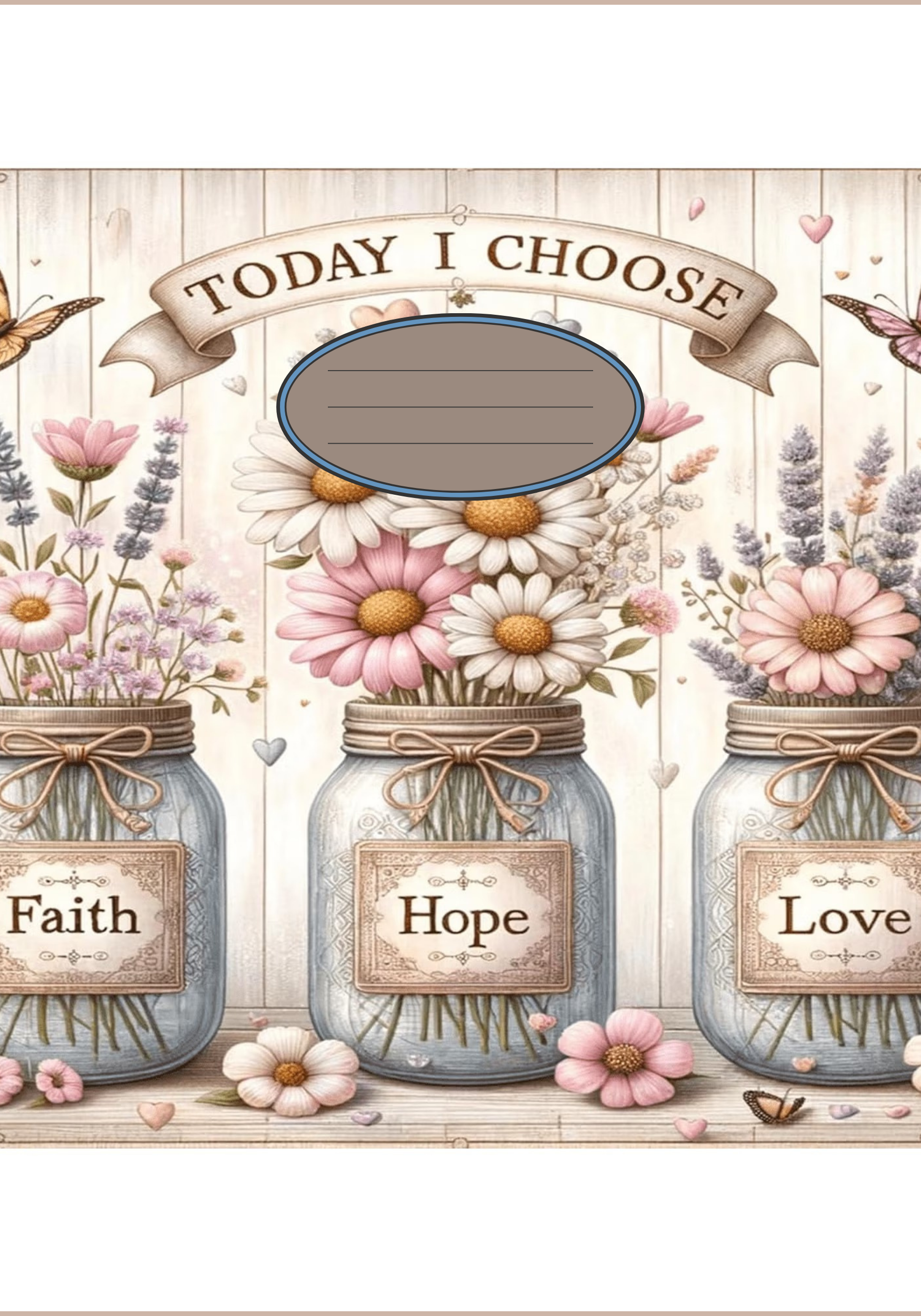 Faith, Hope, Love Notebook Sticker Cover