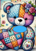 Patchwork Bear Stickers for Notebook
