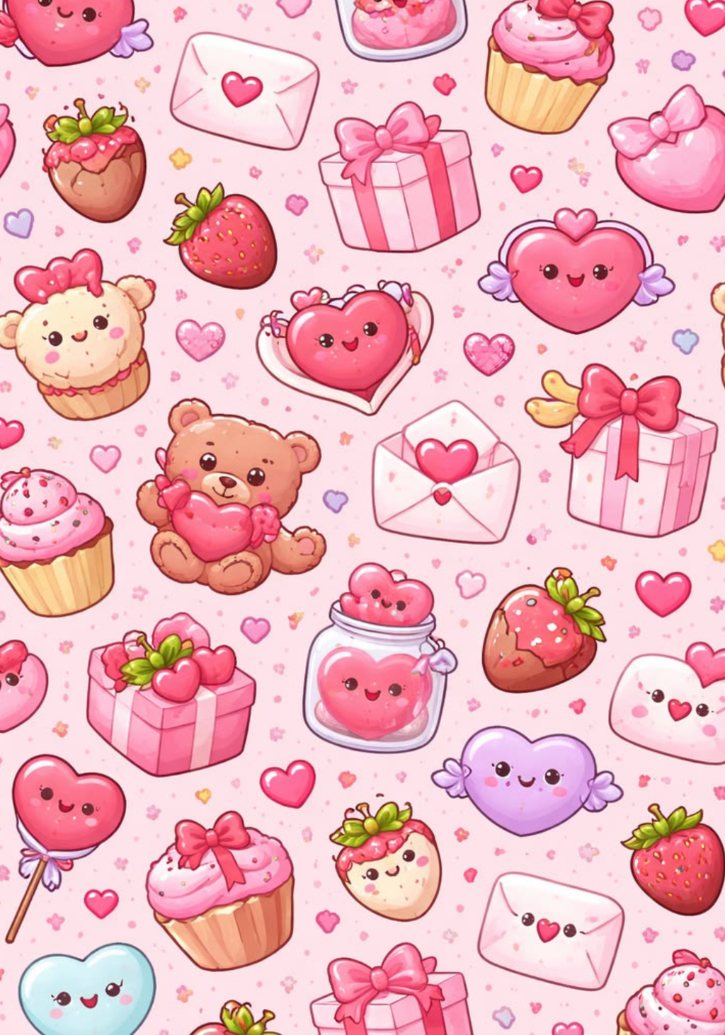 Composition Notebook Cover | Valentine Pink Hearts & Bears Composition Notebook – Cute School Supplies (Notebook Included) | Cute School Supplies