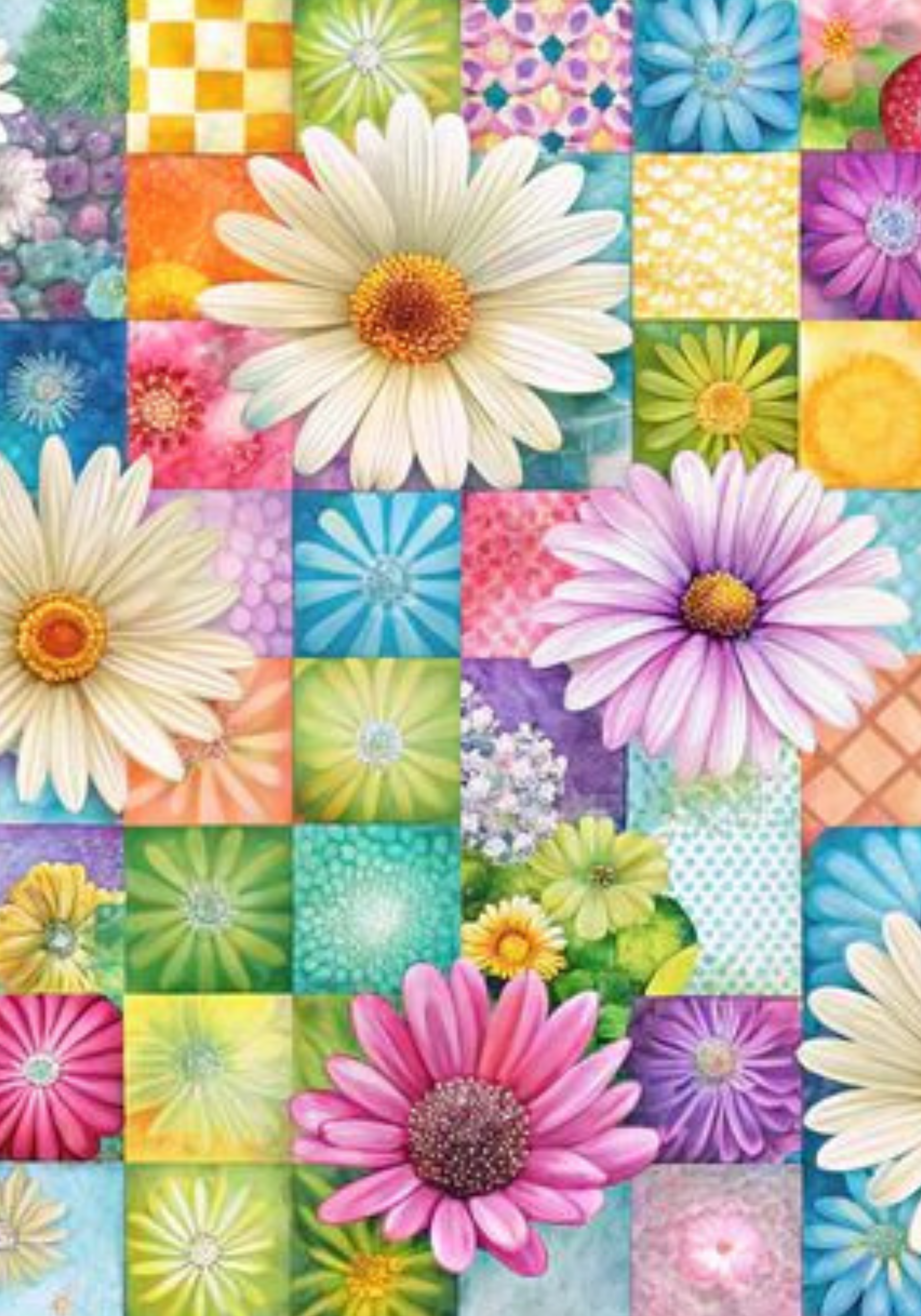 Patchwork Daisy Notebook Sticker Covers