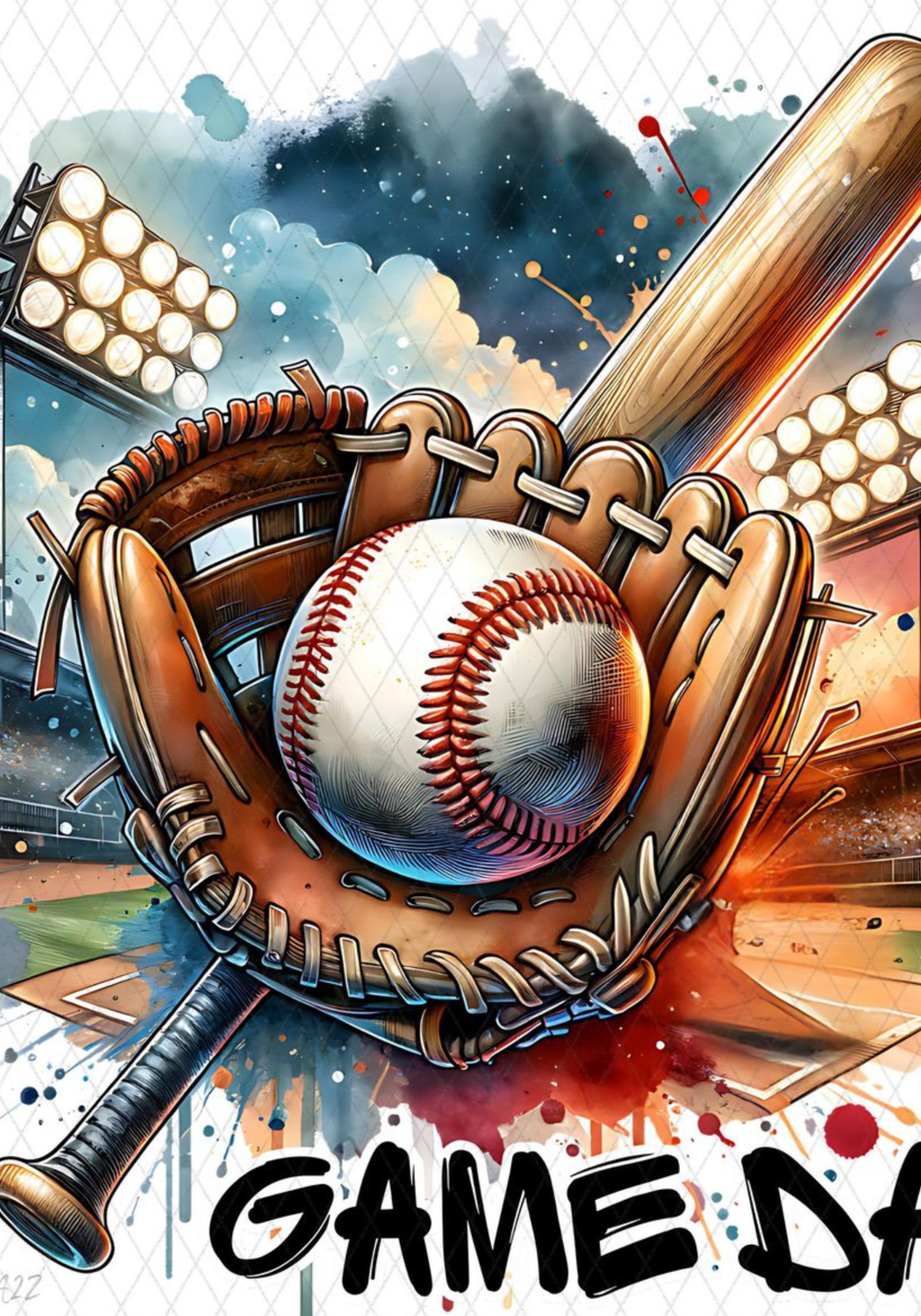 Baseball Glove, Mitt Bat and Ball Stickers for Notebook