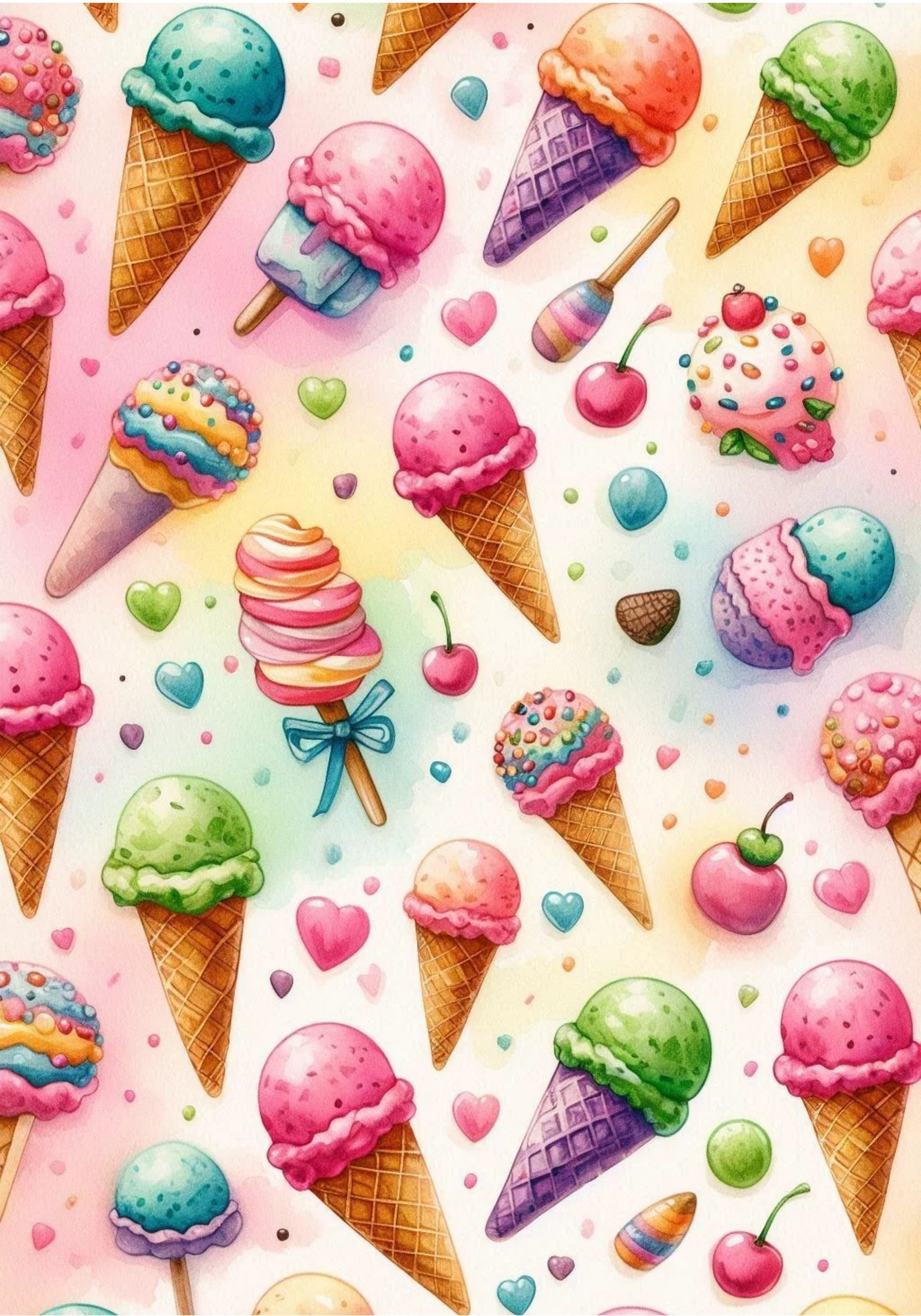 Ice Cream Cones Stickers for Notebook