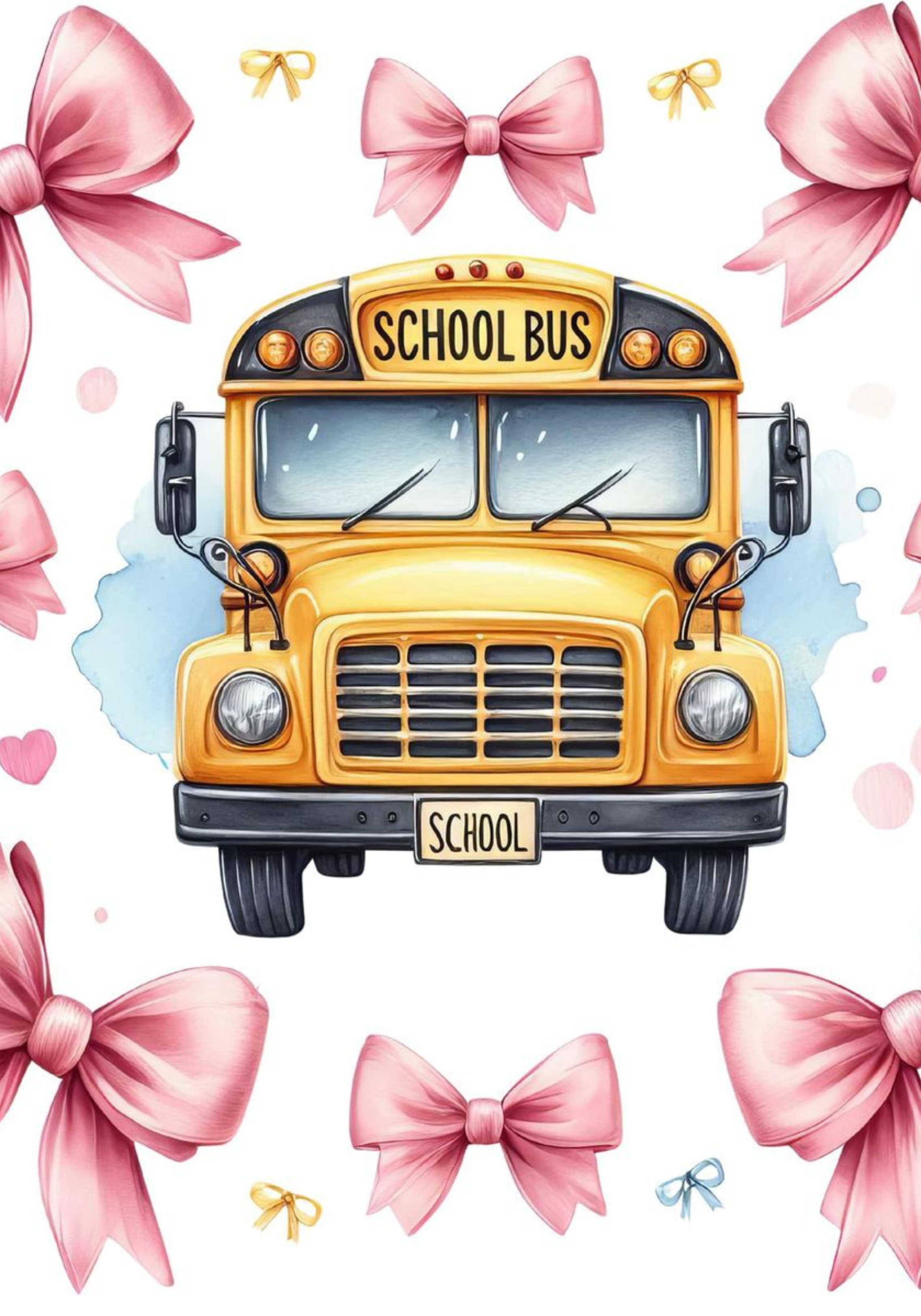 School bus  pink bows Notebook Sticker Covers