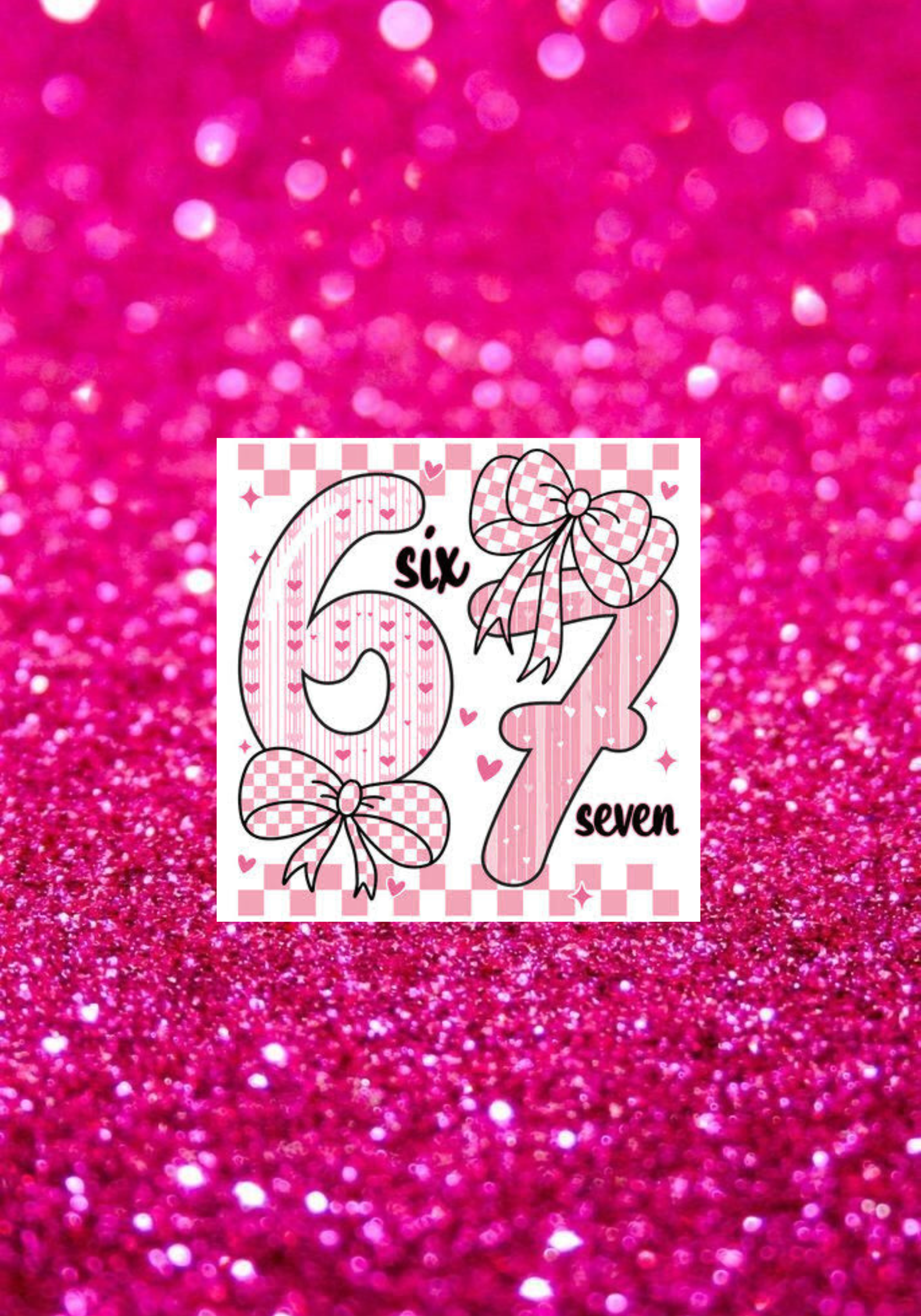 6 7 Pink Stickers for Notebook