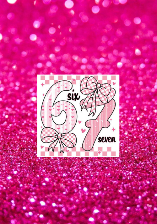 6 7 Pink Stickers for Notebook