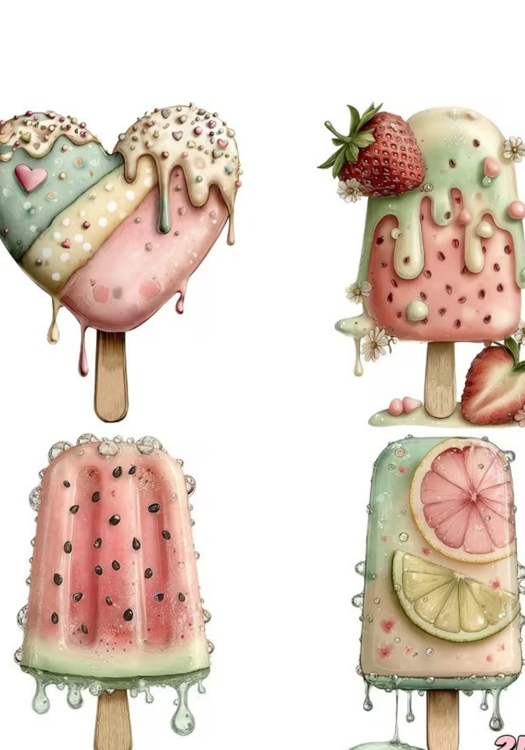 Fruity Popsicles  Stickers for Notebook
