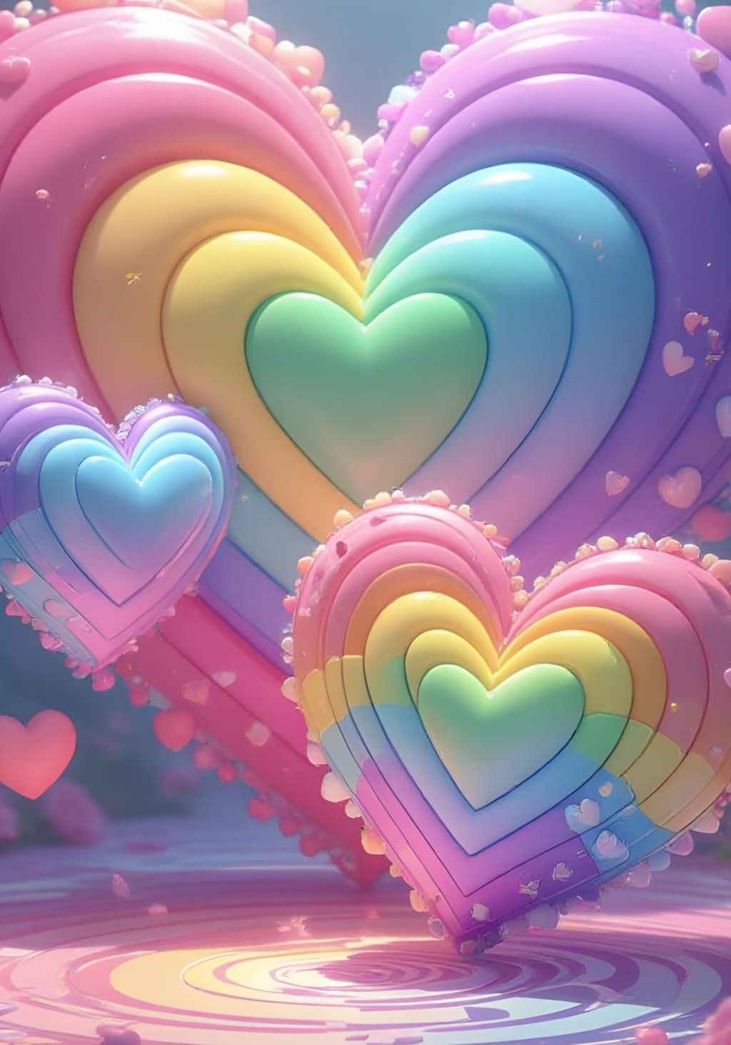 Rainbow Hearts  Composition Notebook & Stickers