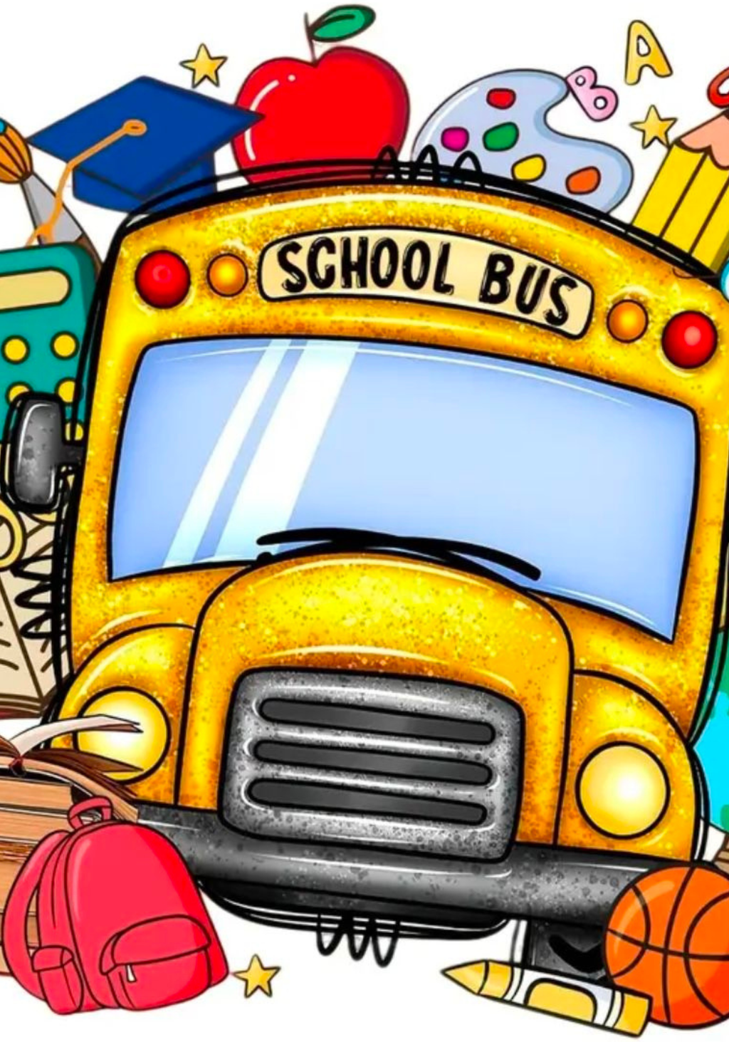 School Bus Stickers for Notebook