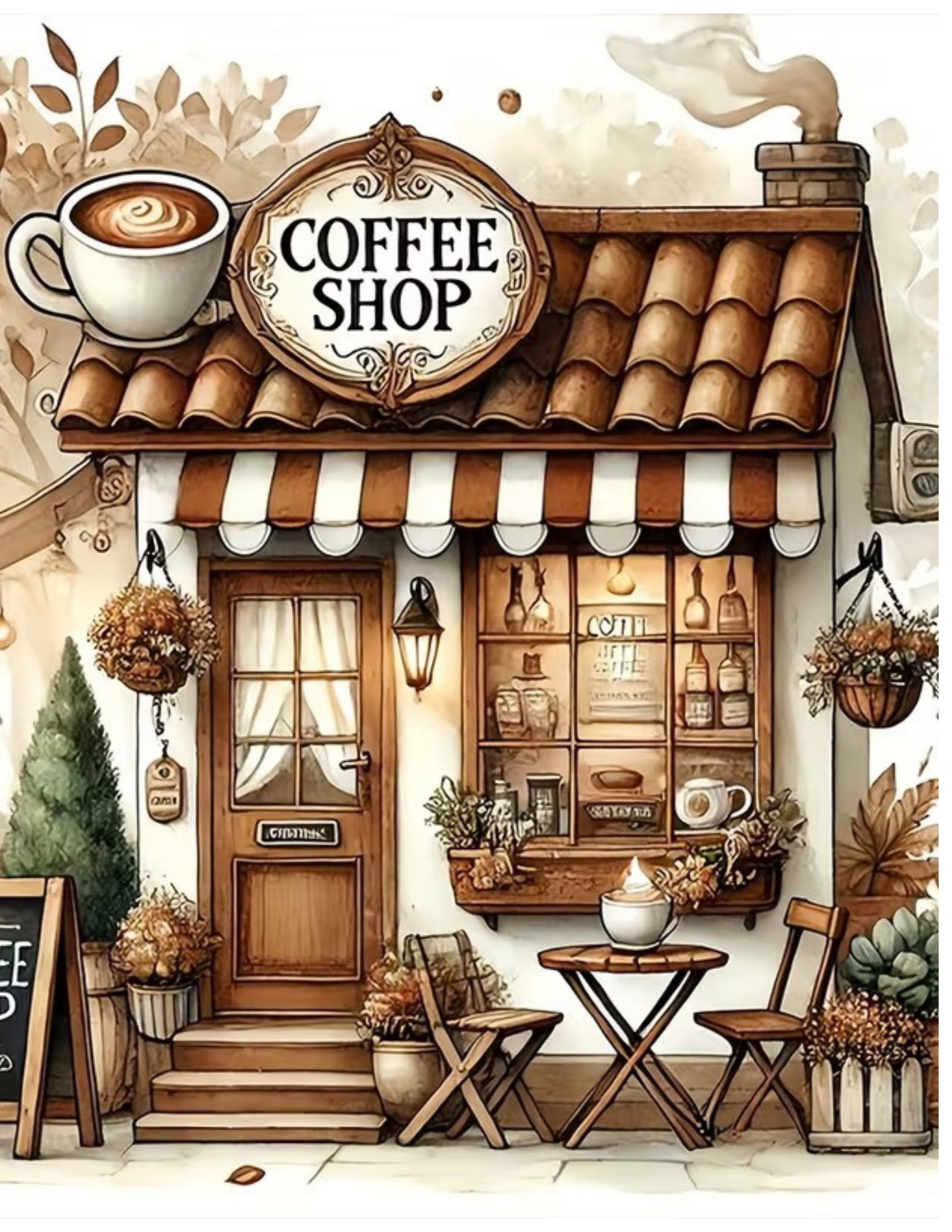 Coffee Shop Notebook Sticker Cover