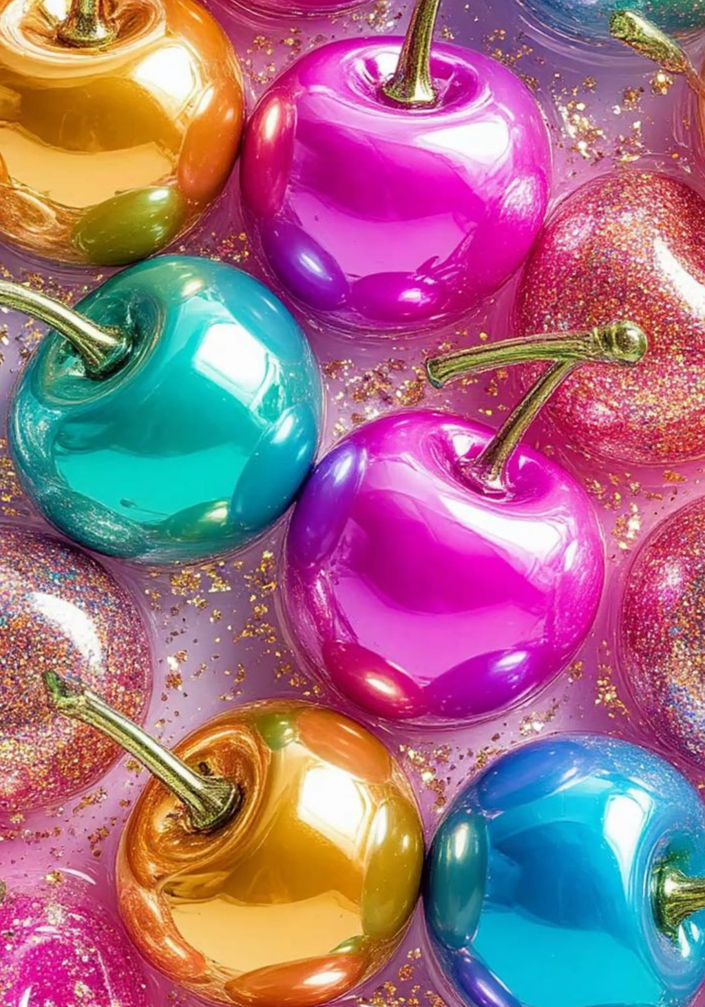 Composition Notebook Cover | Metallic Cherries Composition Notebook – Cute School Supplies (Notebook Included) | Cute School Supplies