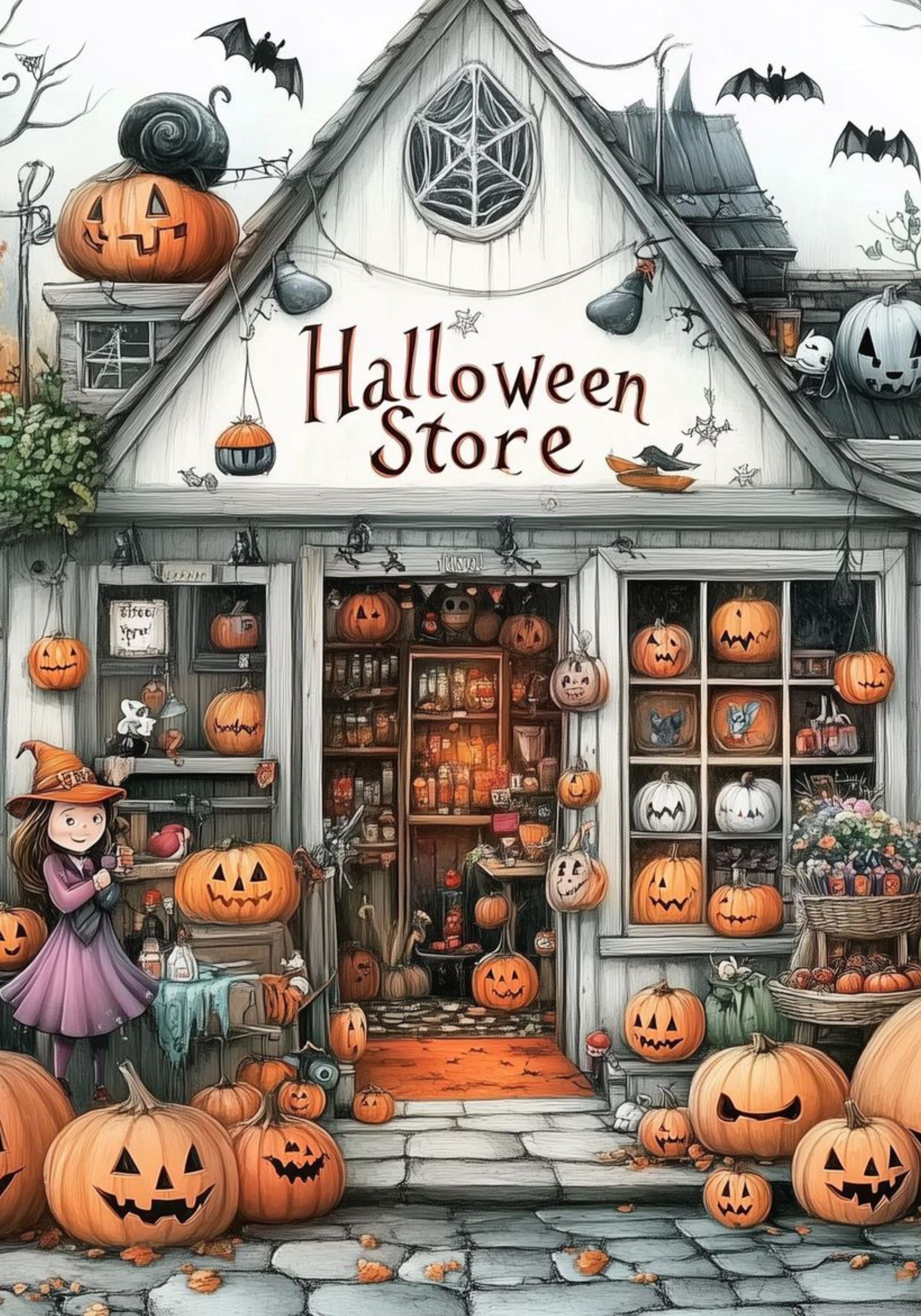 Halloween Store Stickers for Notebook
