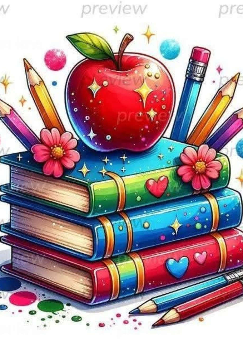 Stack of Books Notebook Sticker Cover