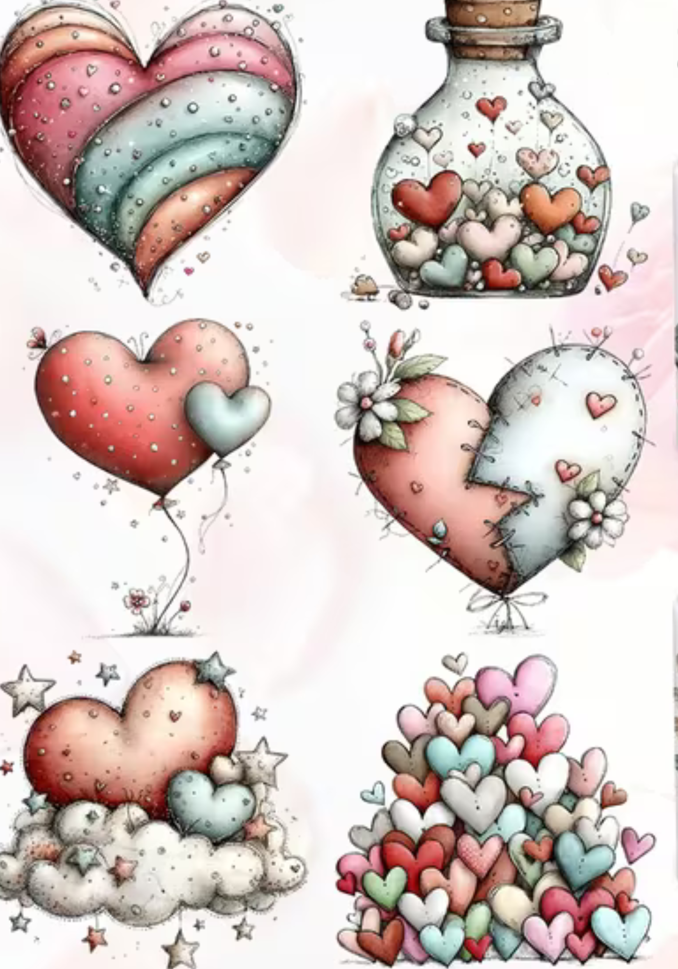 Composition Notebook Cover | Patchwork Hearts Composition Notebook – Cute School Supplies (Notebook Included) | Cute School Supplies